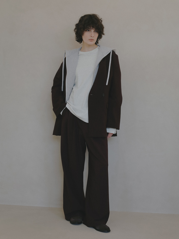 サイロスパンノーカラーダブルブレストジャケット(S BEIGE): アウター