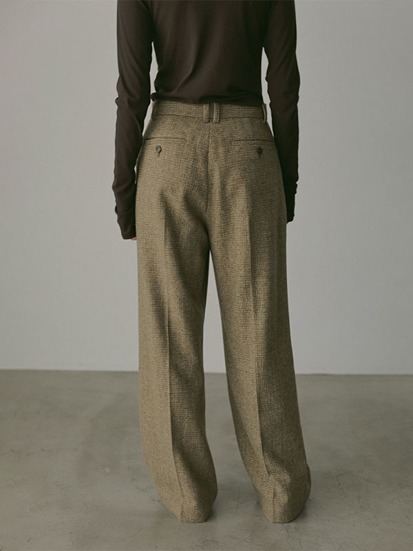 チェックツィードセンタークリースパンツ