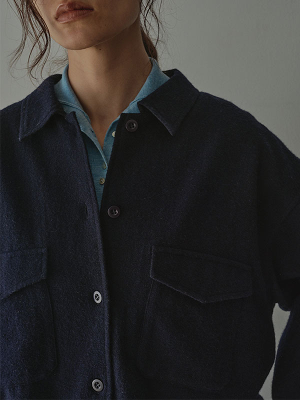 ウールツイルオーバーサイズシャツ