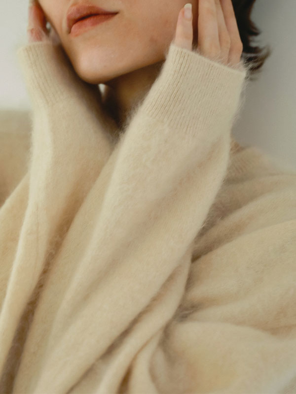 SANTEカシミヤヘアリーニットプルオーバー