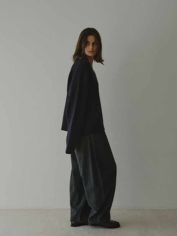 Vネック2wayニットプルオーバー