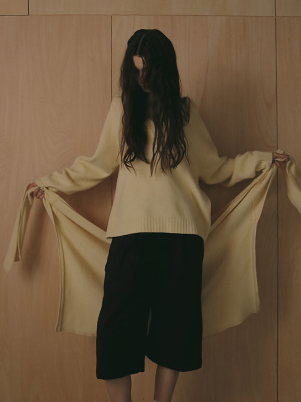 レイヤードニットラップスカート