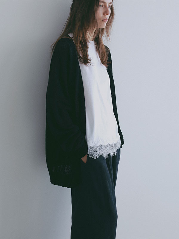 リリヤーンリネンVネックカーディガン