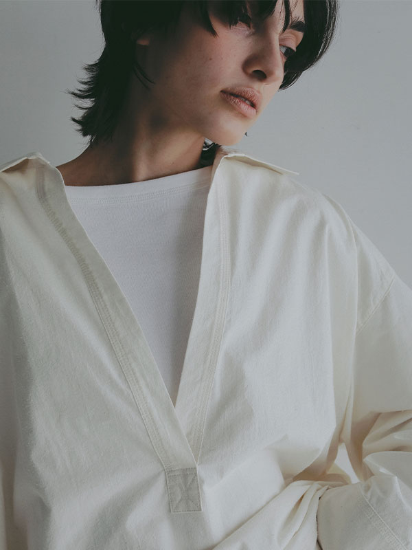 コットンシルクスキッパーシャツ