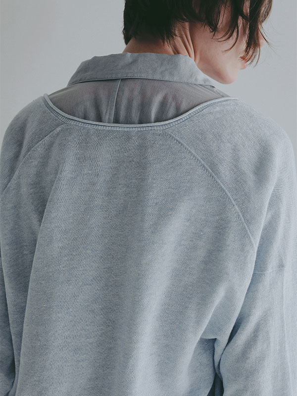 コットンリネンハイゲージネックニットプルオーバー