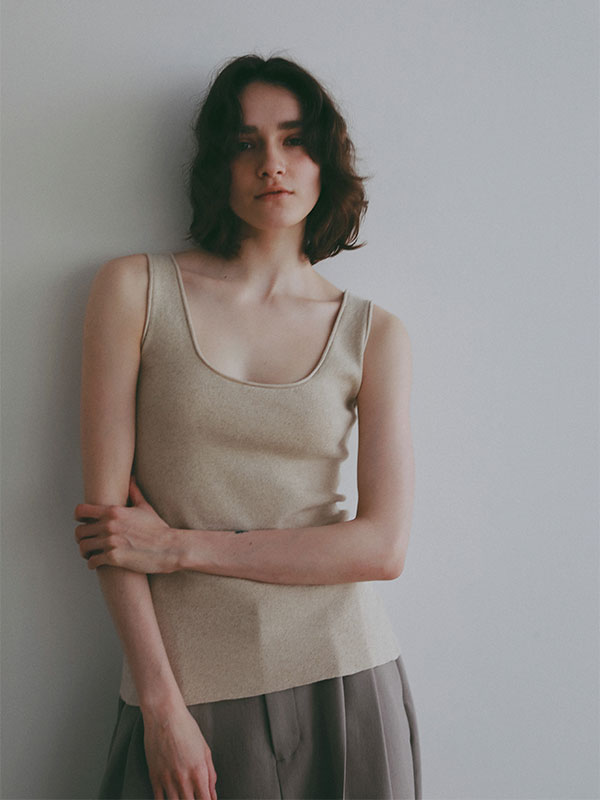 レースアップ2wayニットタンク