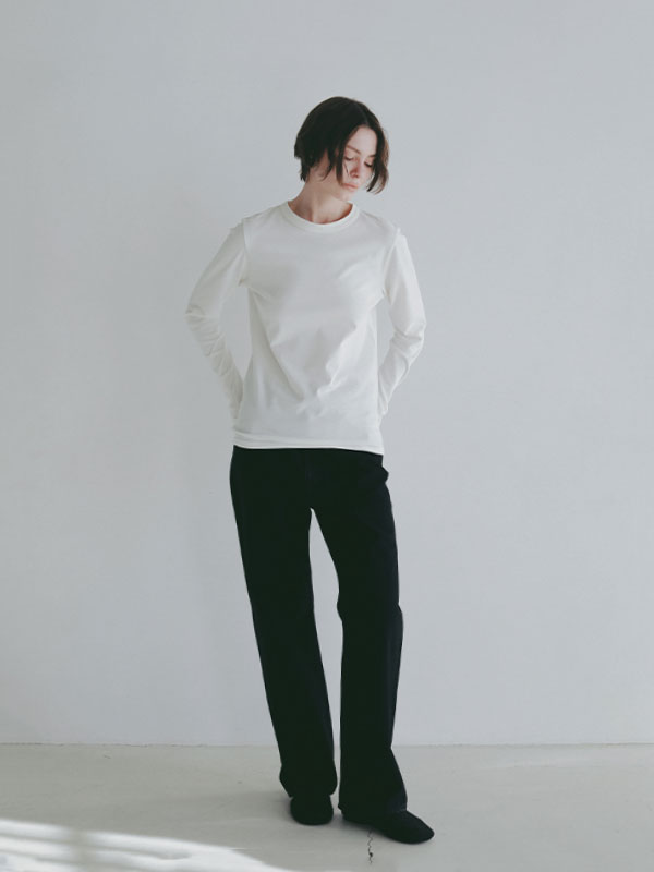 アウトステッチクルーネックロンTee