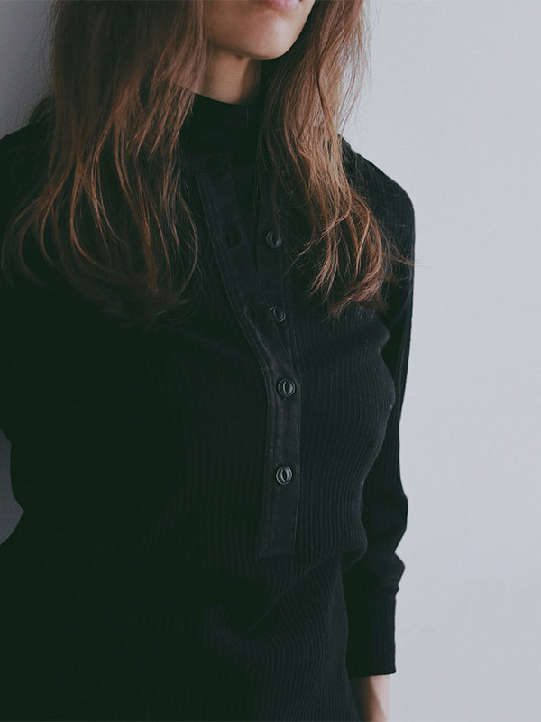 3/4スリーブヘンリーネックプルオーバー