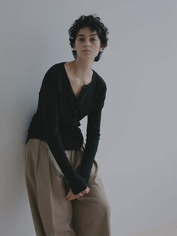 ヘンリーネックシアープルオーバー