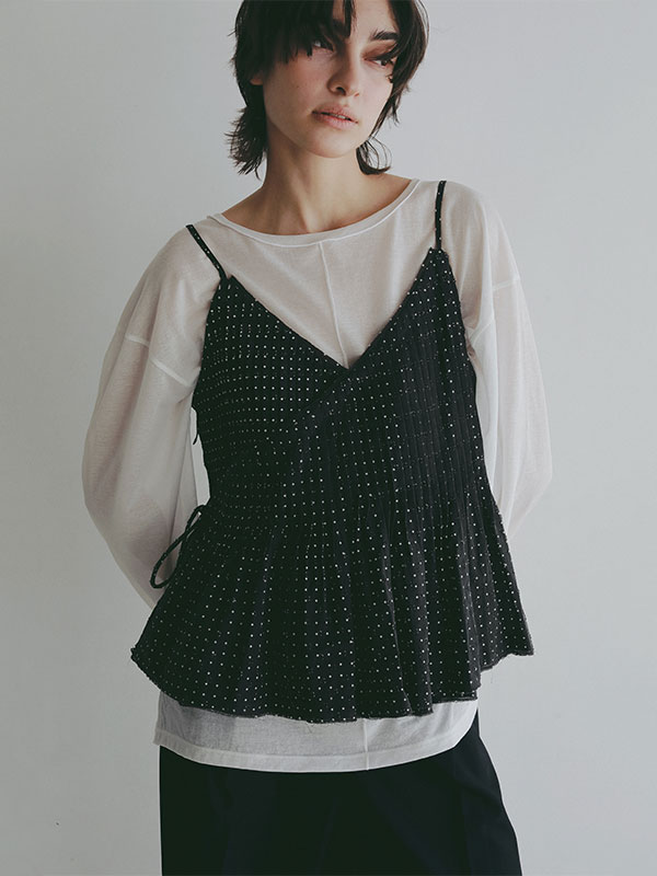 コットンドビーカシュクールキャミソール