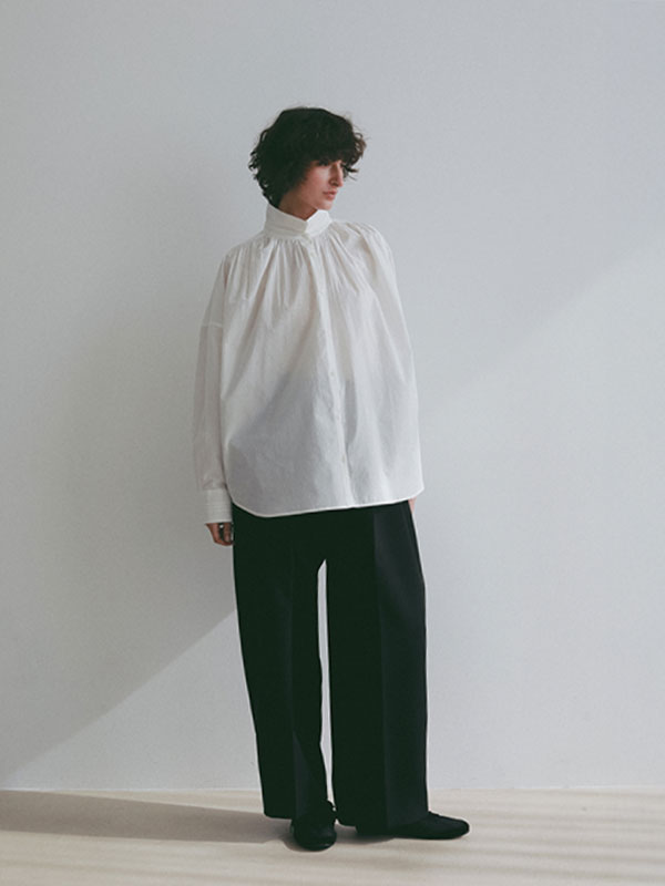 ダブルクロスハイウエストタックパンツ