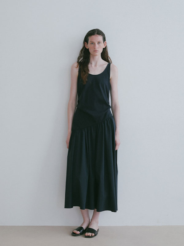 タンクトップコンビロングワンピース(S OFF WHITE): ワンピース