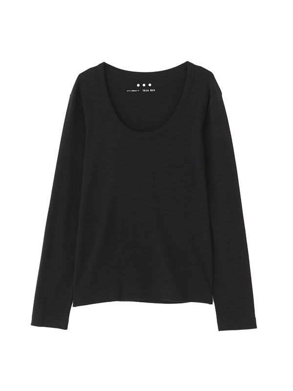three dots オーガニックコットンUネックロンTee