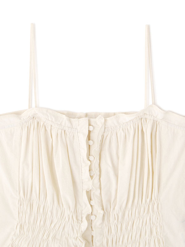 ETRE TOKYO 新作 完売 リネンギャザーフリルキャミ セットアップ可能 DEPENDRE Wストラップニットキャミ(F WHITE): トップス │ ETRE