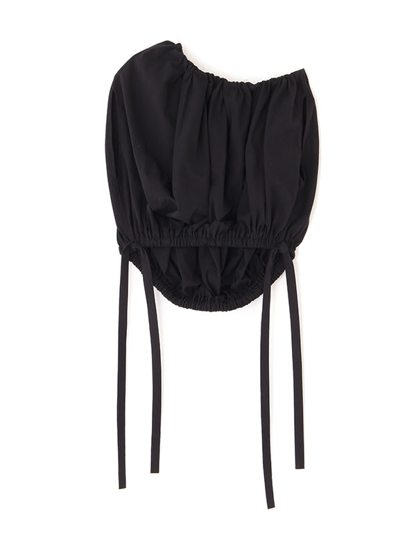 タックギャザーショートブラウス