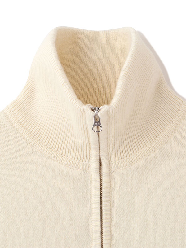 ダブルフェイスフロントファスナーニットプルオーバー