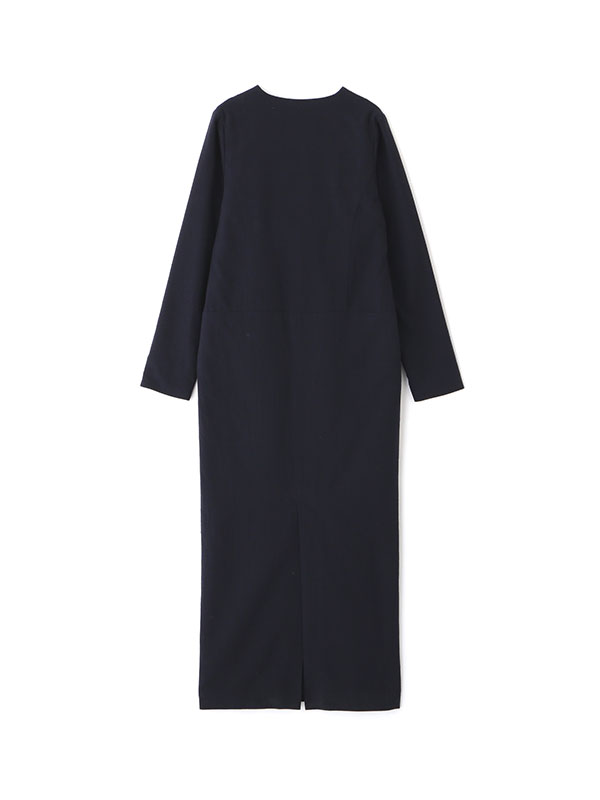 VネックIラインロングワンピース