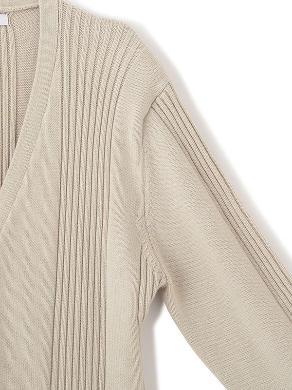 ランダムリブVネックニットカーディガン