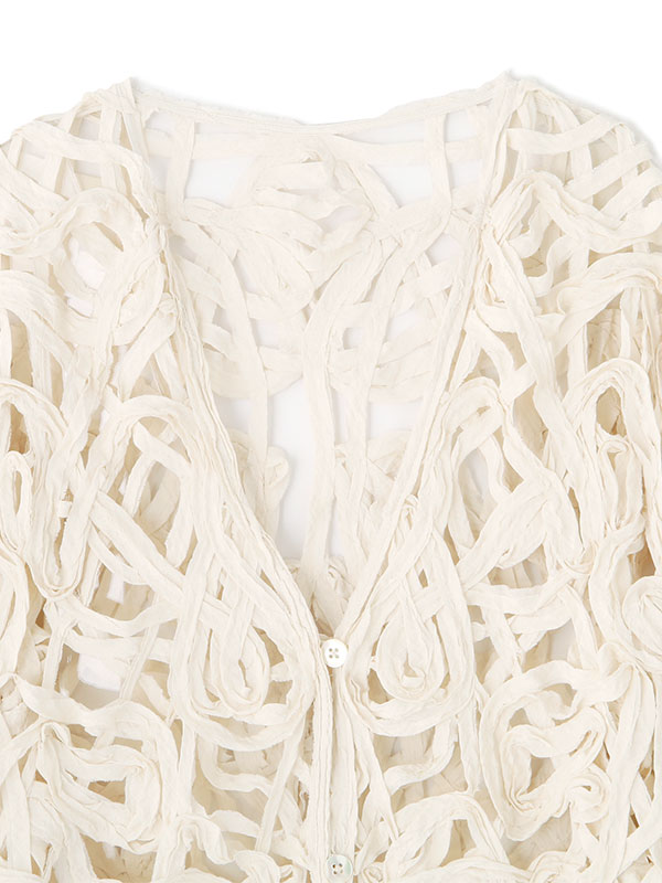 ブレードパターンノーカラーシャツ(F OFF WHITE): トップス