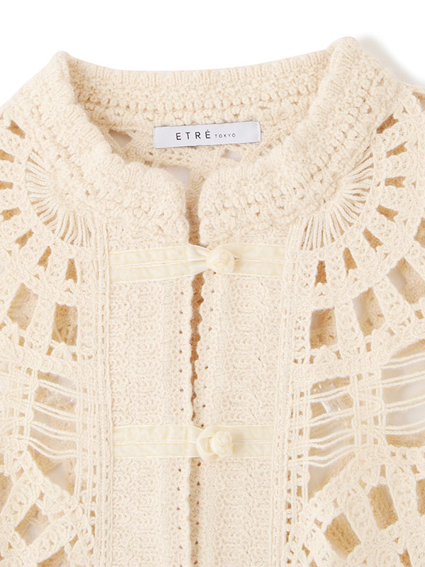 エンブロイダリーニットジャケット