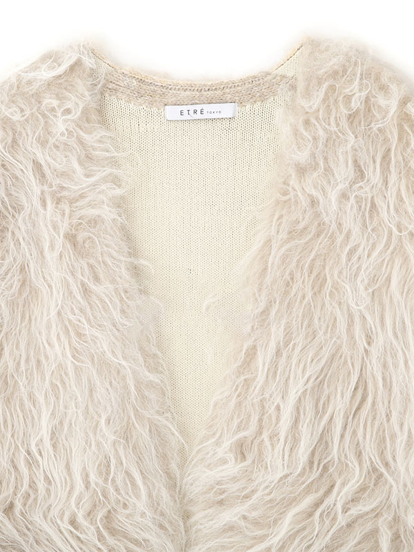 ダブルフェイスヘアリーニットカーディガン