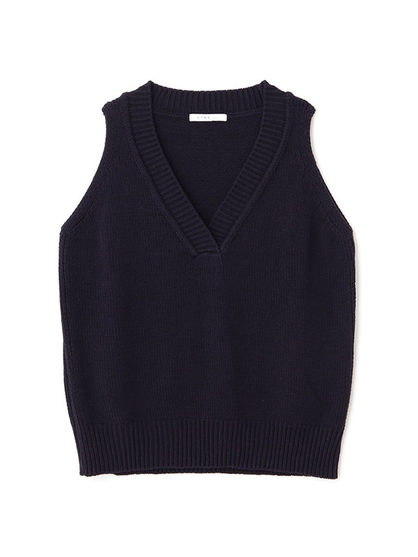 Vネックスリーブレスニットプルオーバー