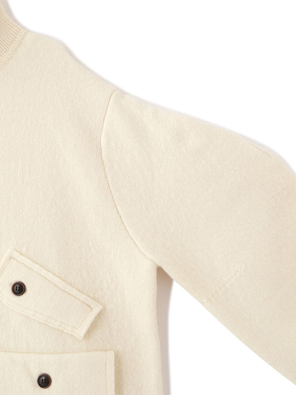 ダブルフェイスフロントファスナーニットプルオーバー