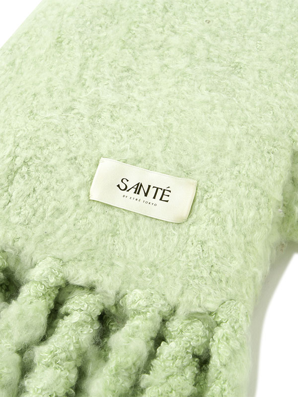 SANTEヘアリーシルクフリンジニットストール