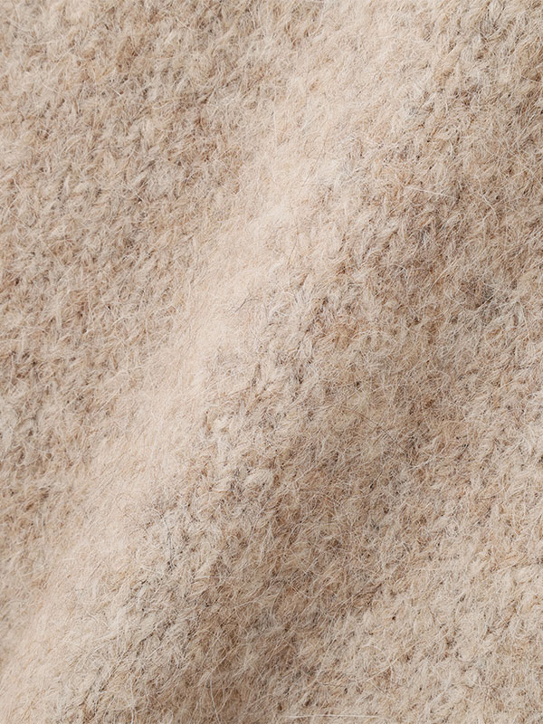 ハーフジップアルパカニットプルオーバー