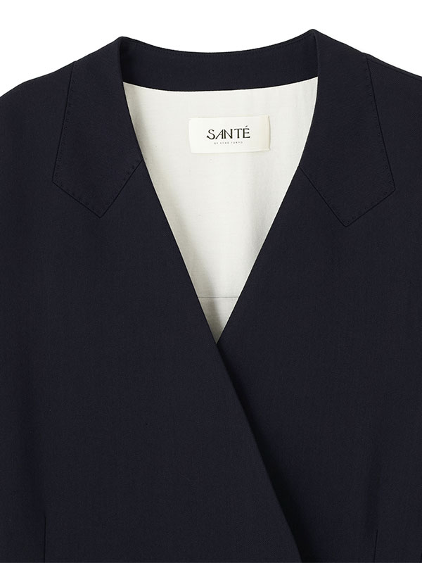 SANTEテーラードノーカラーオールインワン