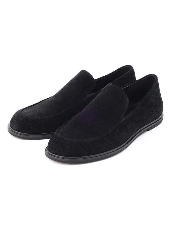 スウェードフラットローファー