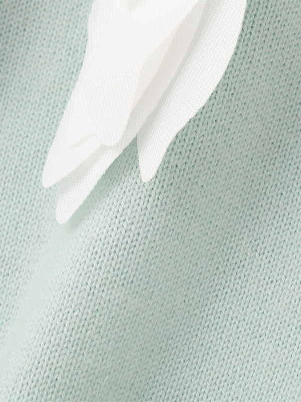 SANTEフラワーモチーフＶネックニットカーディガン