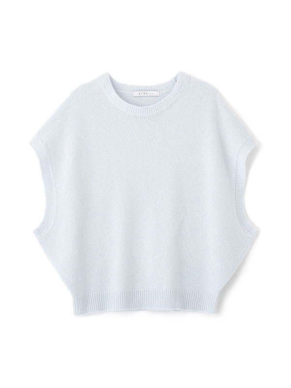 ウールカシミヤスリーブレスニットプルオーバー