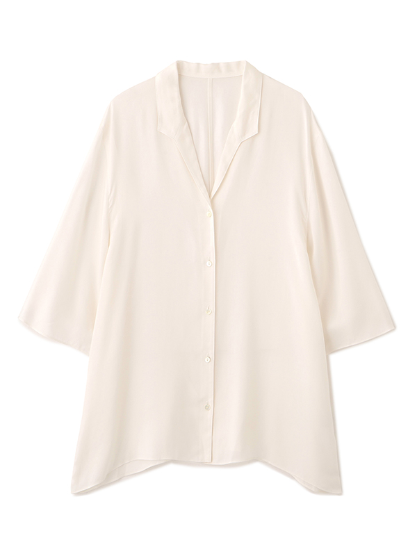 オープンネックキュプラシャツ
