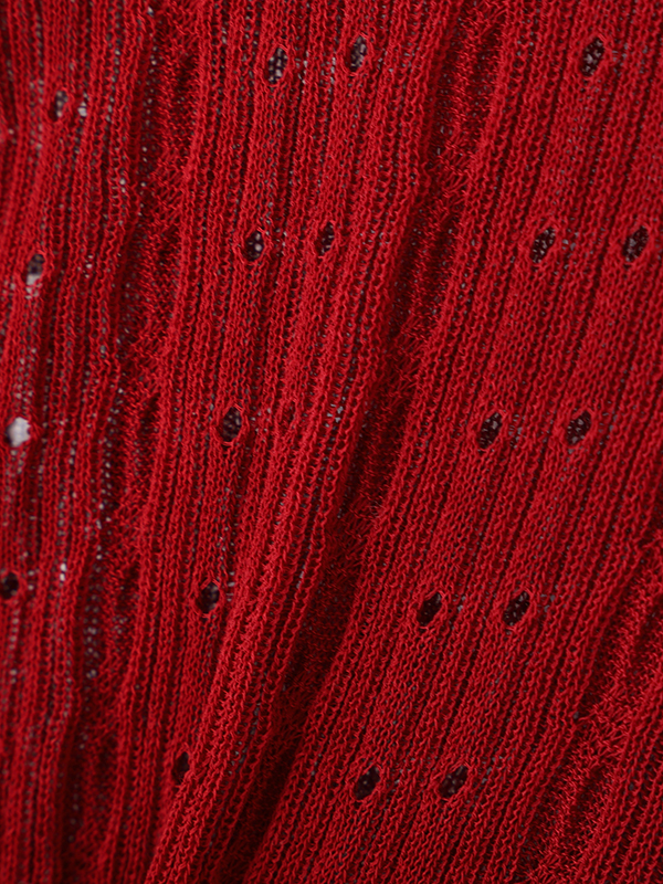 パターンスティッチシアーニットカーディガン