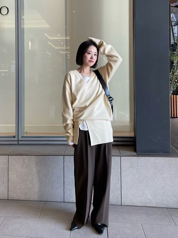 Wフェイスブラウジングニットプルオーバー(F BEIGE): トップス │ ETRE 