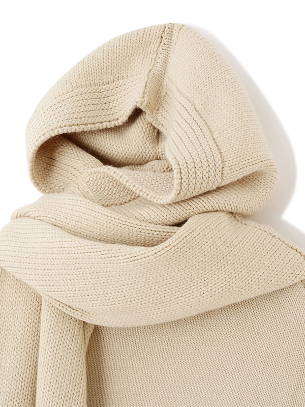 フーディーストールニットロングワンピース