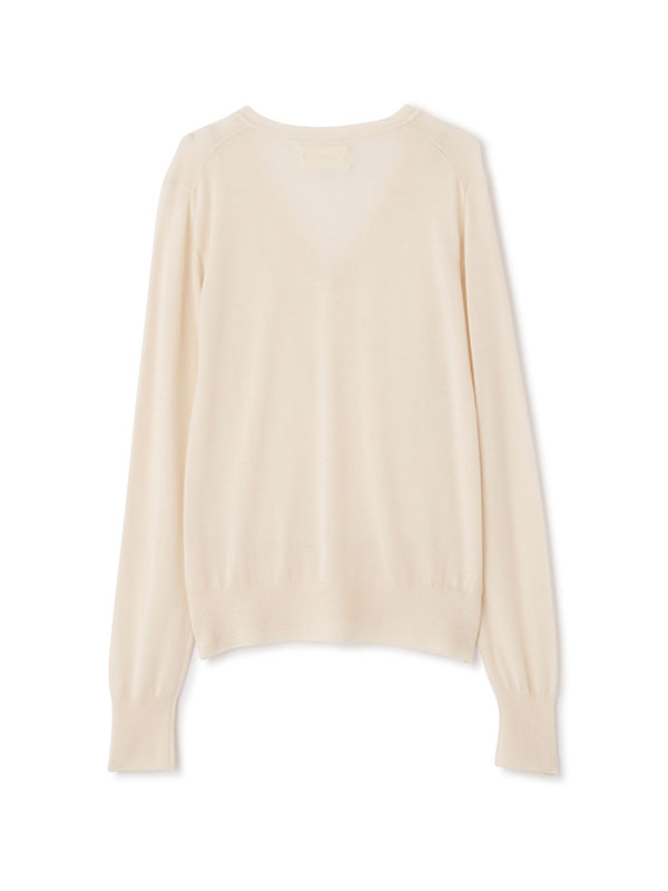 SANTEシルクカシミヤVネックニットプルオーバー(F OFF WHITE