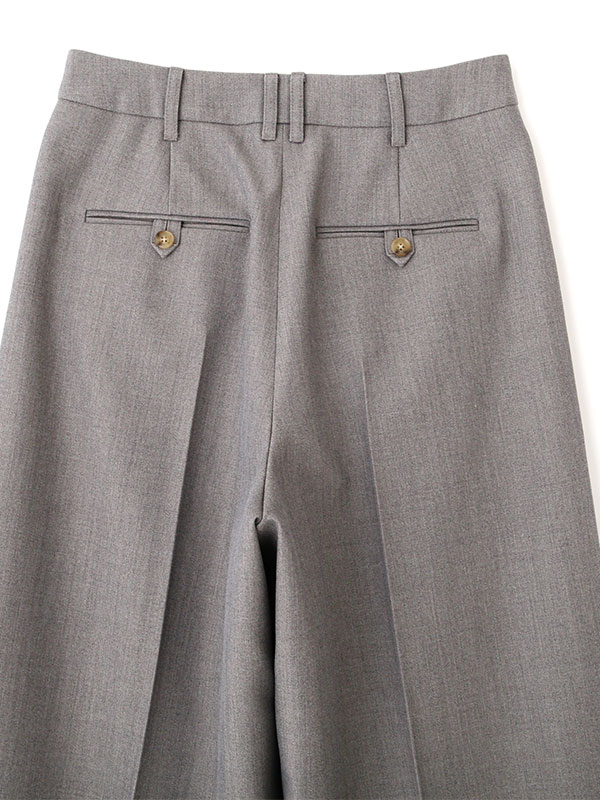 SANTEセンタークリースセミワイドパンツ(S GREY): ボトムス