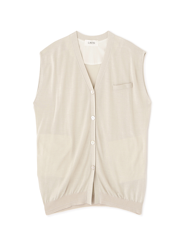 SANTEシルクVネックニットベスト