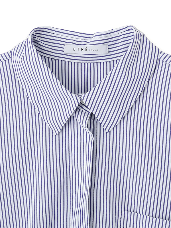 サイドスリットストライプシャツ