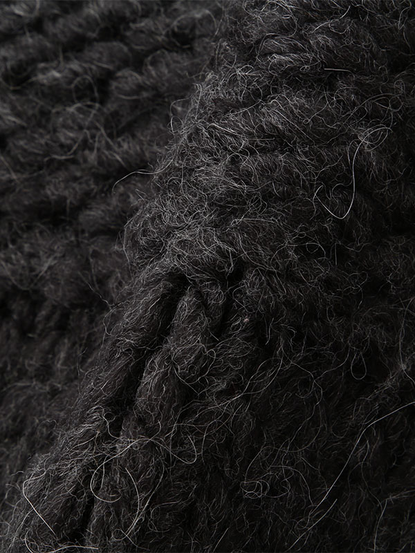 ブラッシュドハーフスリーブハンドニットプルオーバー