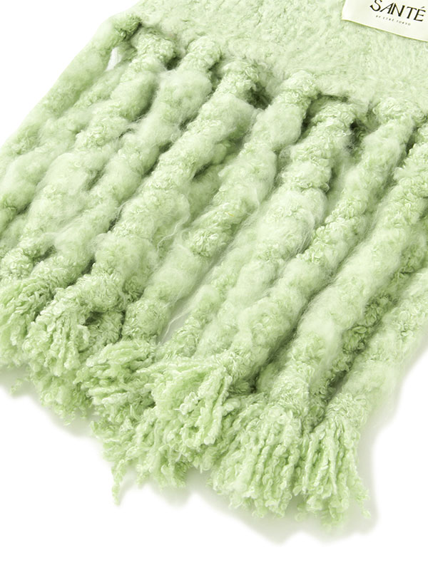 SANTEヘアリーシルクフリンジニットストール