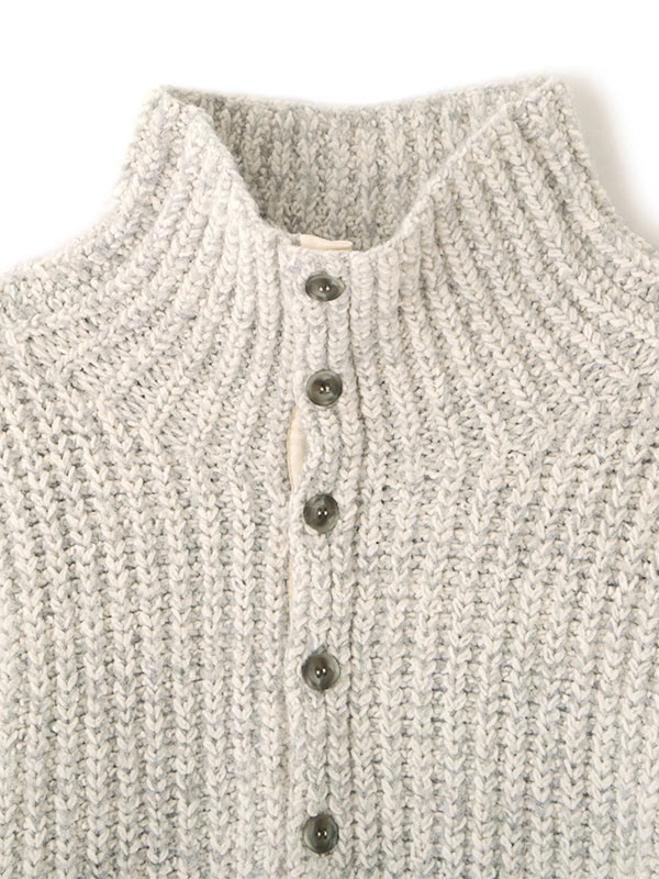 ブークレモールヤーンハイネックニットプルオーバー
