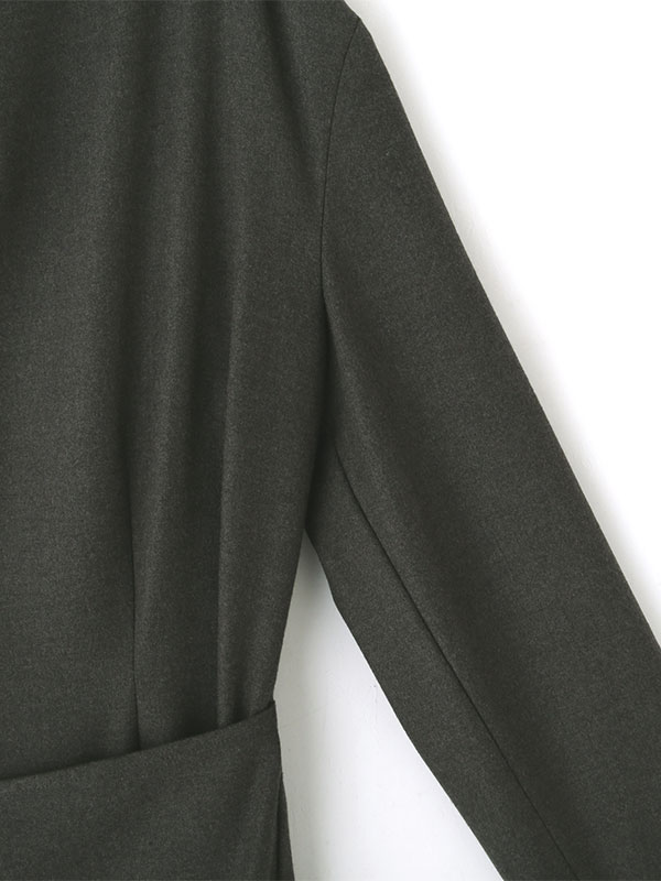 ウーステッドドレープネックワンピース