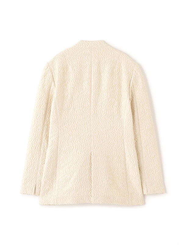 ジャガードノーカラージャケット