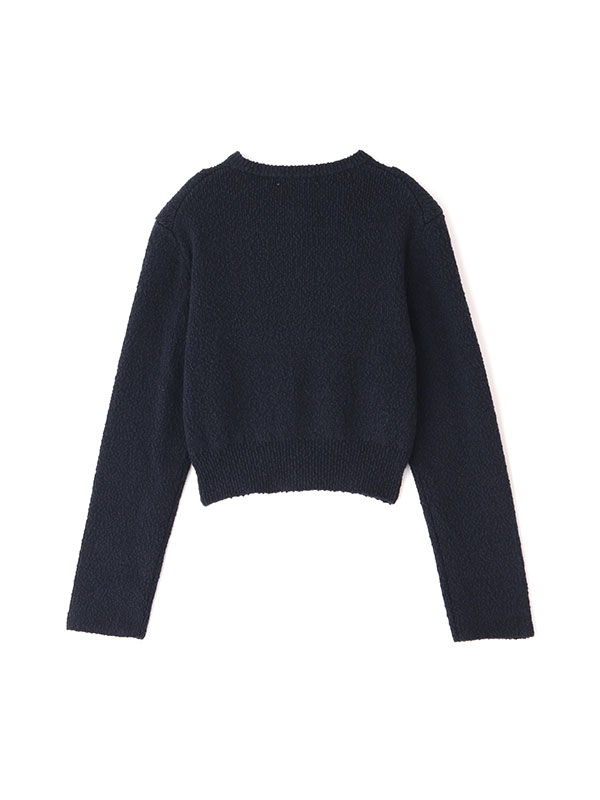 ファンシーヤーンクルーネックニットカーディガン