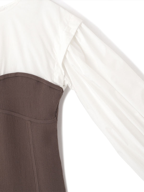 ニットビスチェボリュームスリーブブラウス