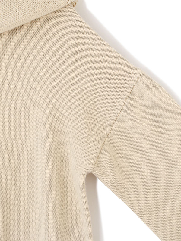 フーディーストールニットロングワンピース