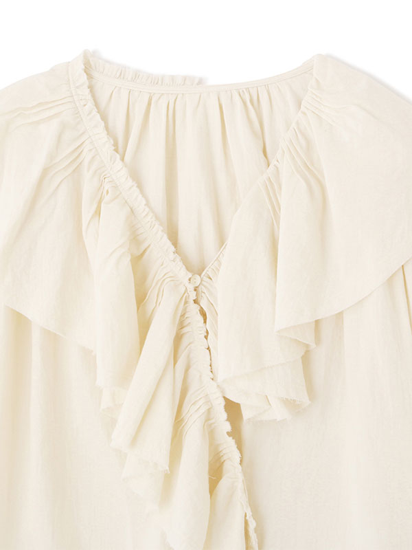 カットオフフリルネックシャツ(F IVORY): トップス │ ETRE
